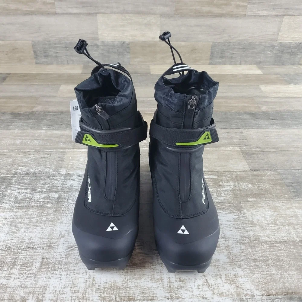 Fischer OTX Trail Mens Ski Cross Country Boots Sz 13 Athletic Black Mid Zip